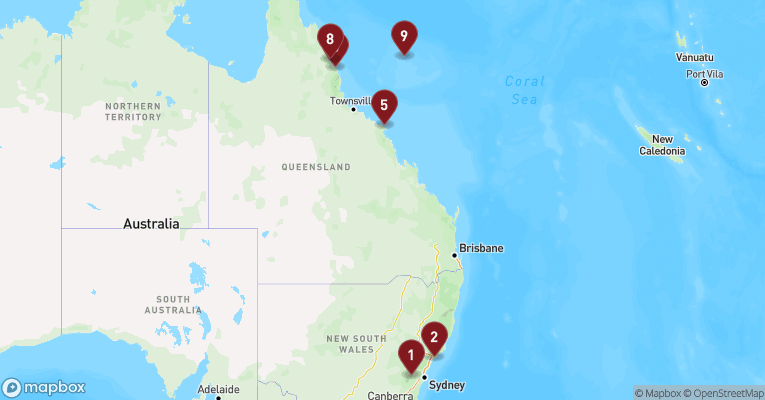 Kort over Australien & Oceanien fra Sydney med Celebrity Edge