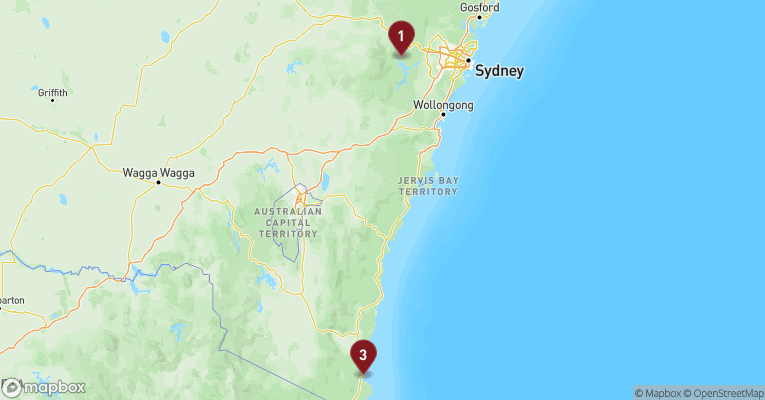 Kort over Australien & Oceanien fra Sydney med Royal Princess