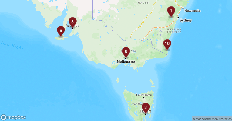 Kort over Australien & Oceanien fra Sydney med Celebrity Solstice