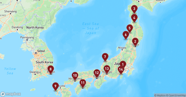 Kort over Asien & det Indiske Ocean fra Tokyo med Norwegian Jade