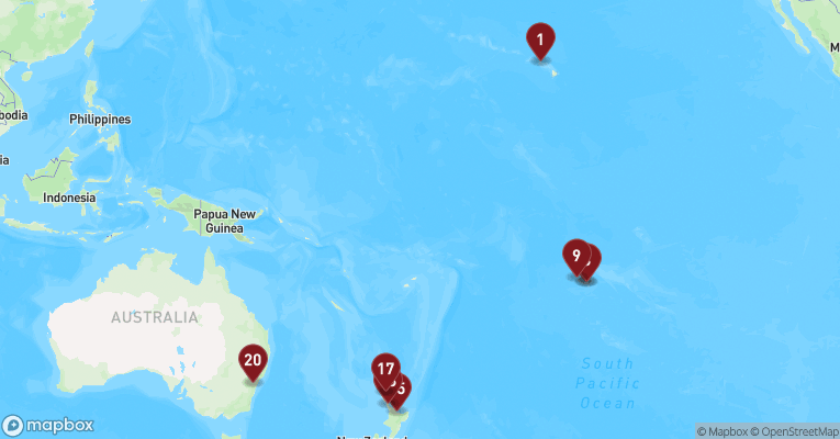 Kort over Positionskrydstogt fra Honolulu - Hawaii med Celebrity Solstice