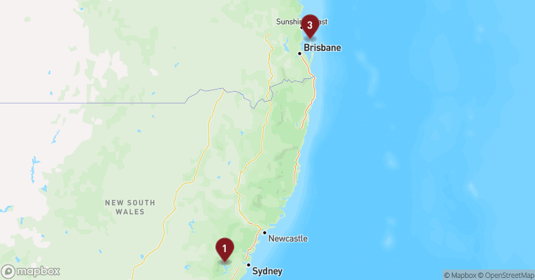 Kort over Australien & Oceanien fra Sydney med Carnival Splendor