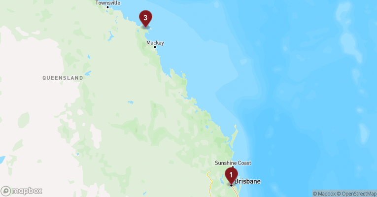 Kort over Australien & Oceanien fra Brisbane med Carnival Encounter