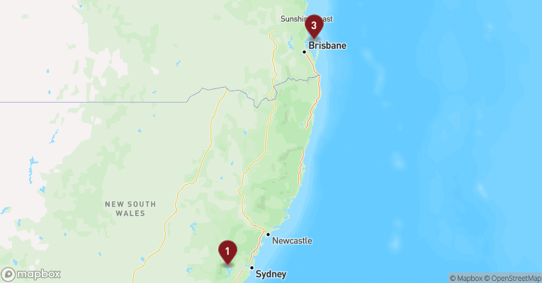 Kort over Australien & Oceanien fra Sydney med Carnival Adventure