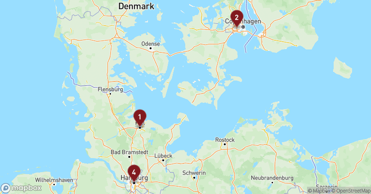 Kort over Øvrige Nordeuropa fra Kiel med Mein Schiff Flow