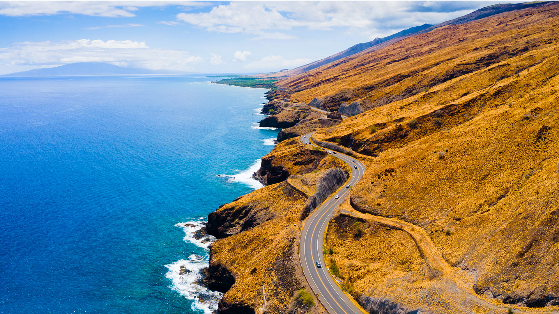 1920X1080 Maui Pali Highway To Lahaina