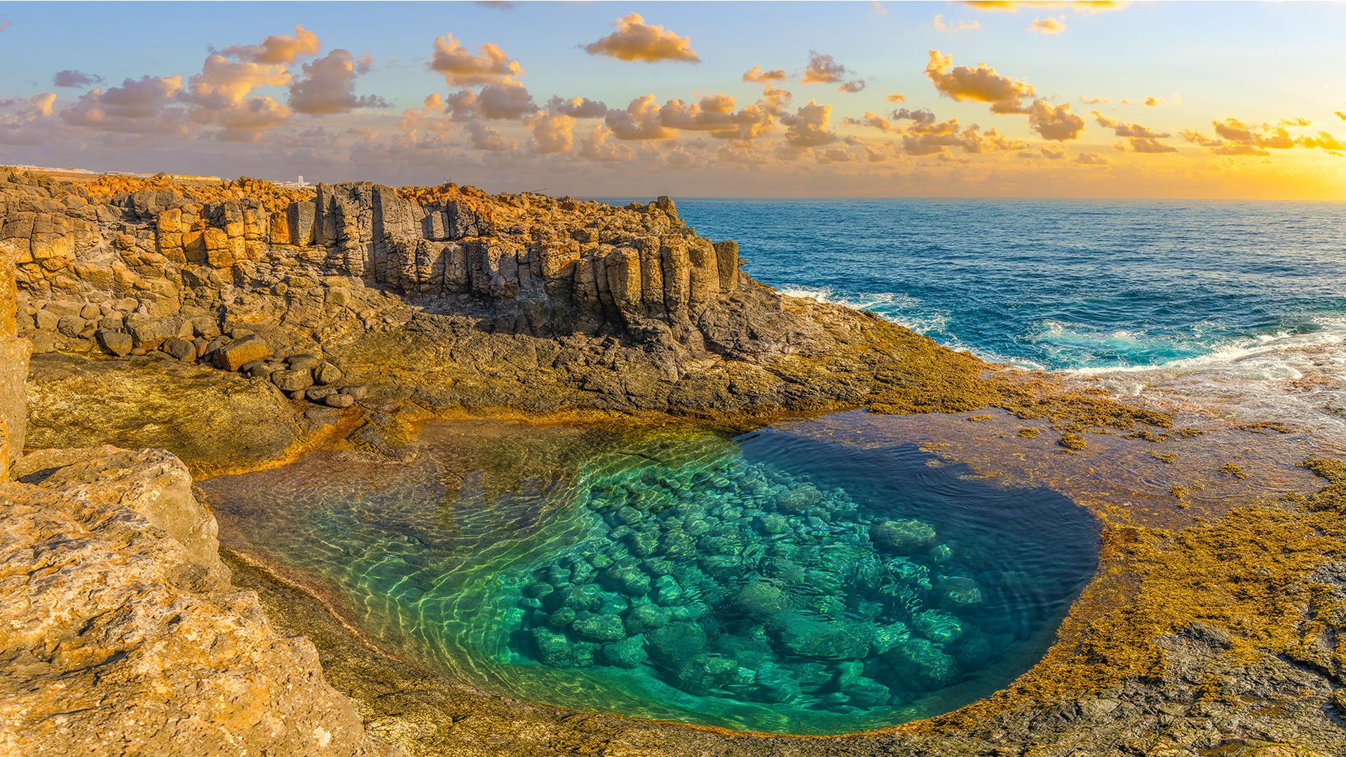 1920X1080 Fuerteventura Natueal Pools At Caleta De Fuste