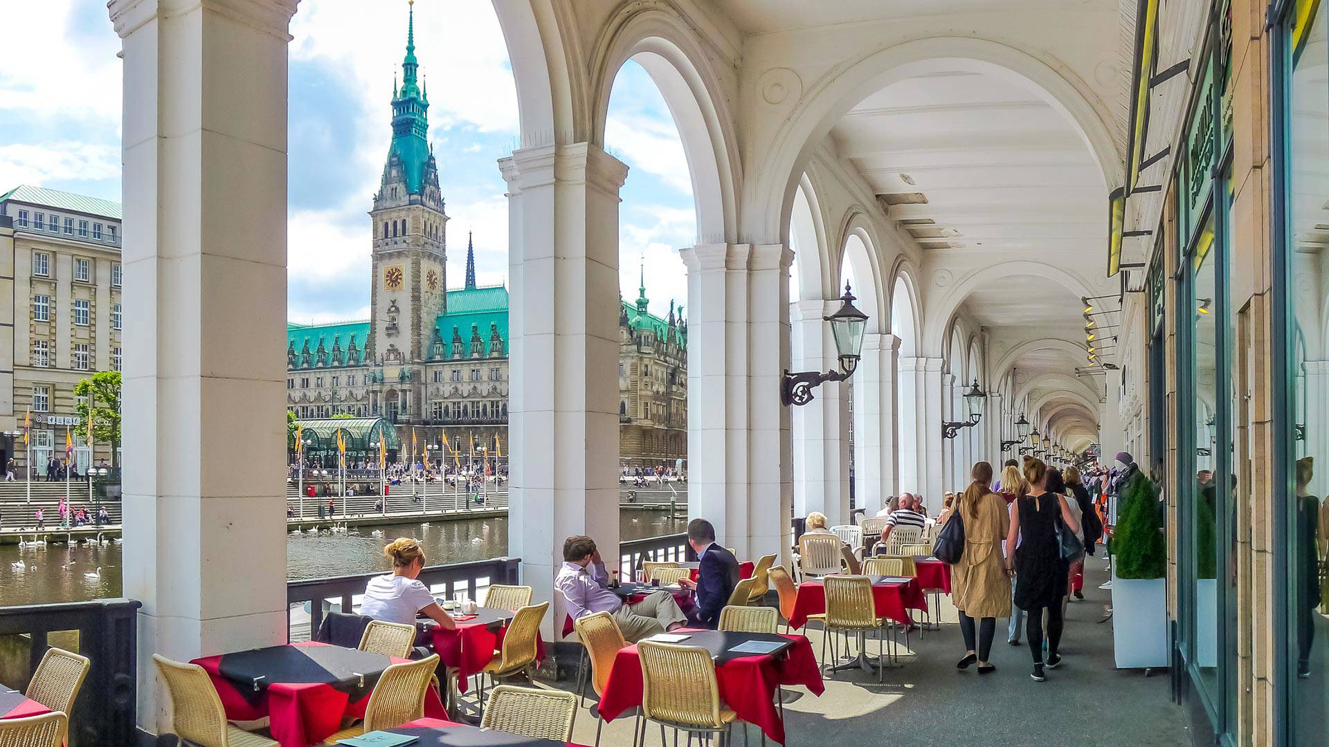 Hamborg Rathaus Arkade