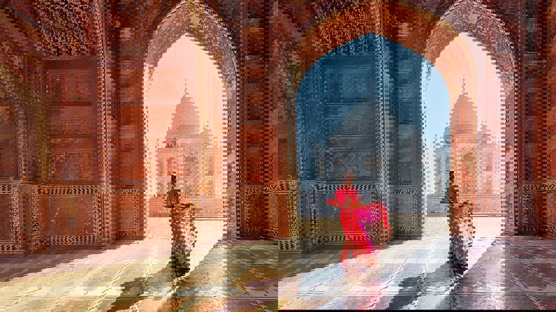 1920X1080 India Taj Mahal Med Dame