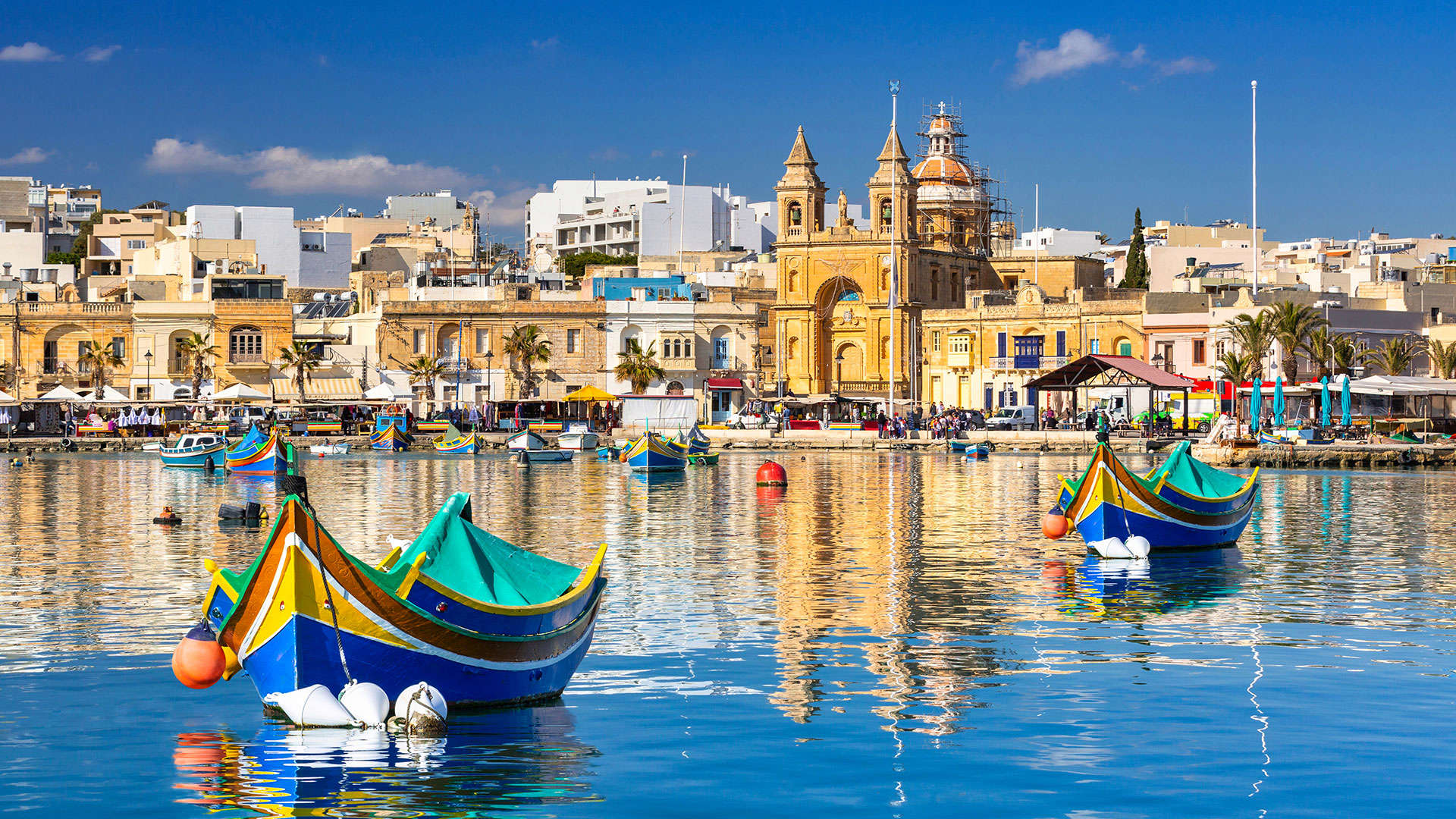 1920X1080 Malta Havn Med Skibe
