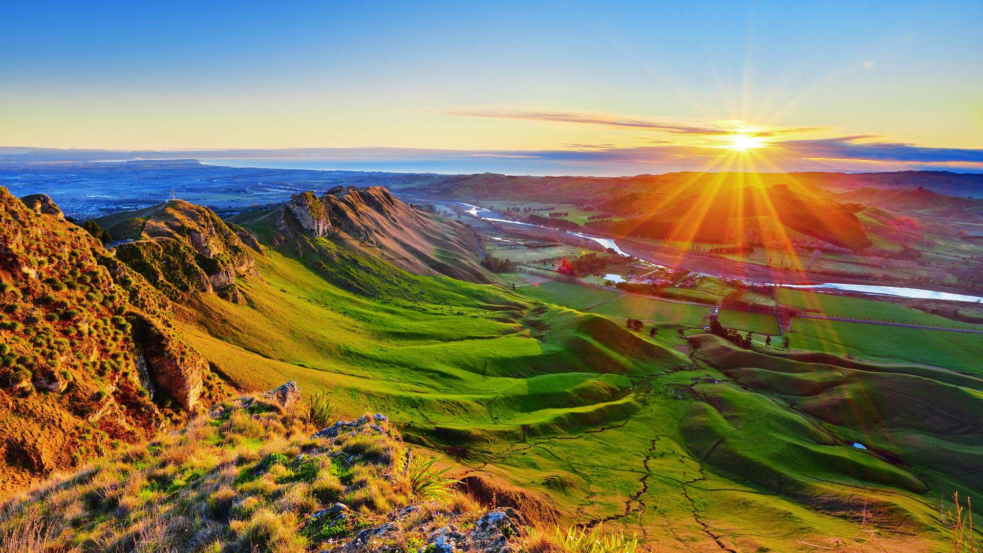 1920X1080 Napier Morning View From Te Mata Peak, Hawke's Bay