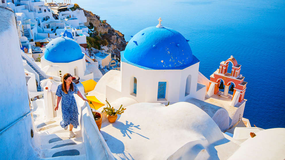 1920X1080 Santorini Thira Girl