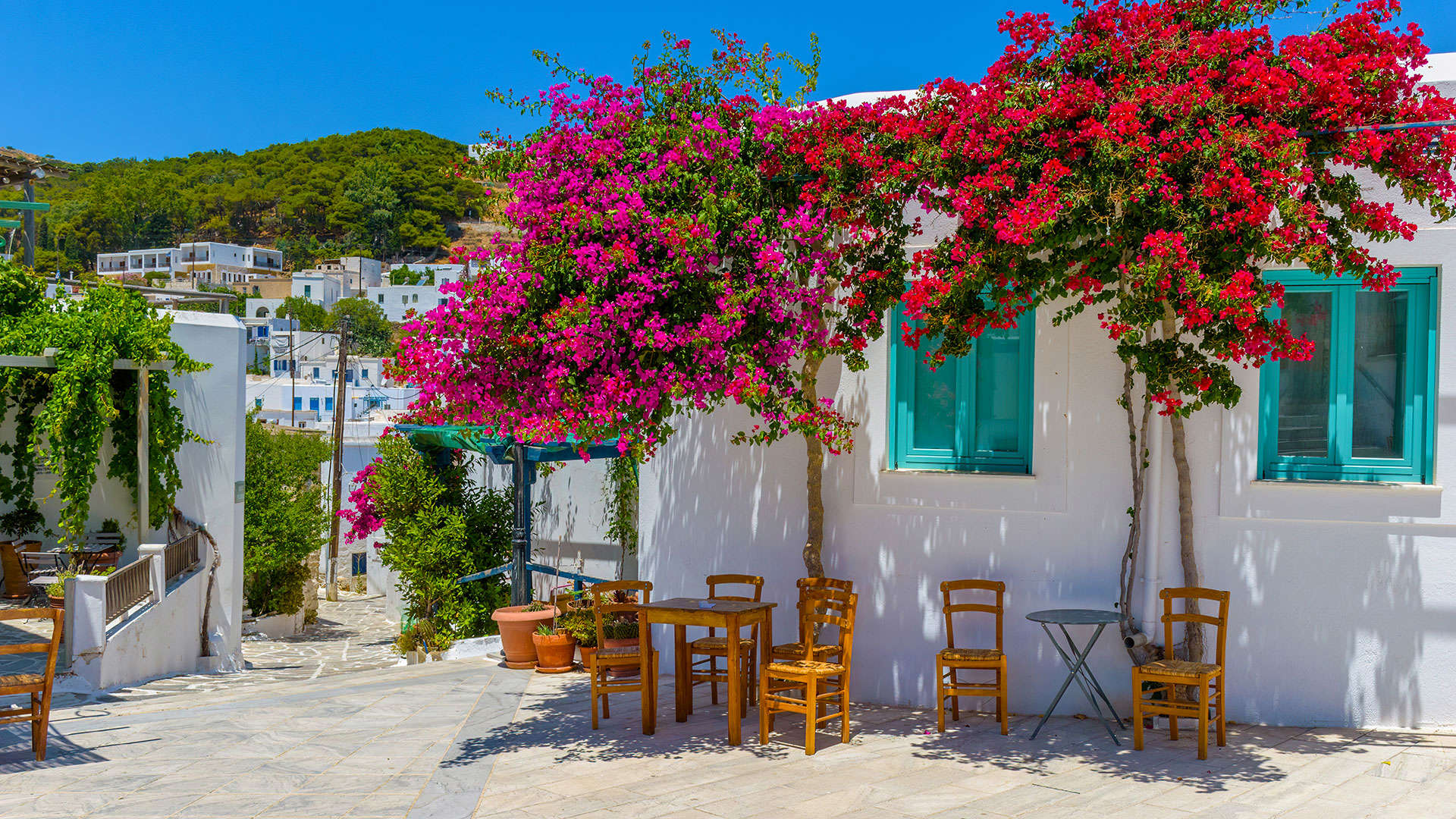 1920X1080 Greece Hvidkalkede Huse