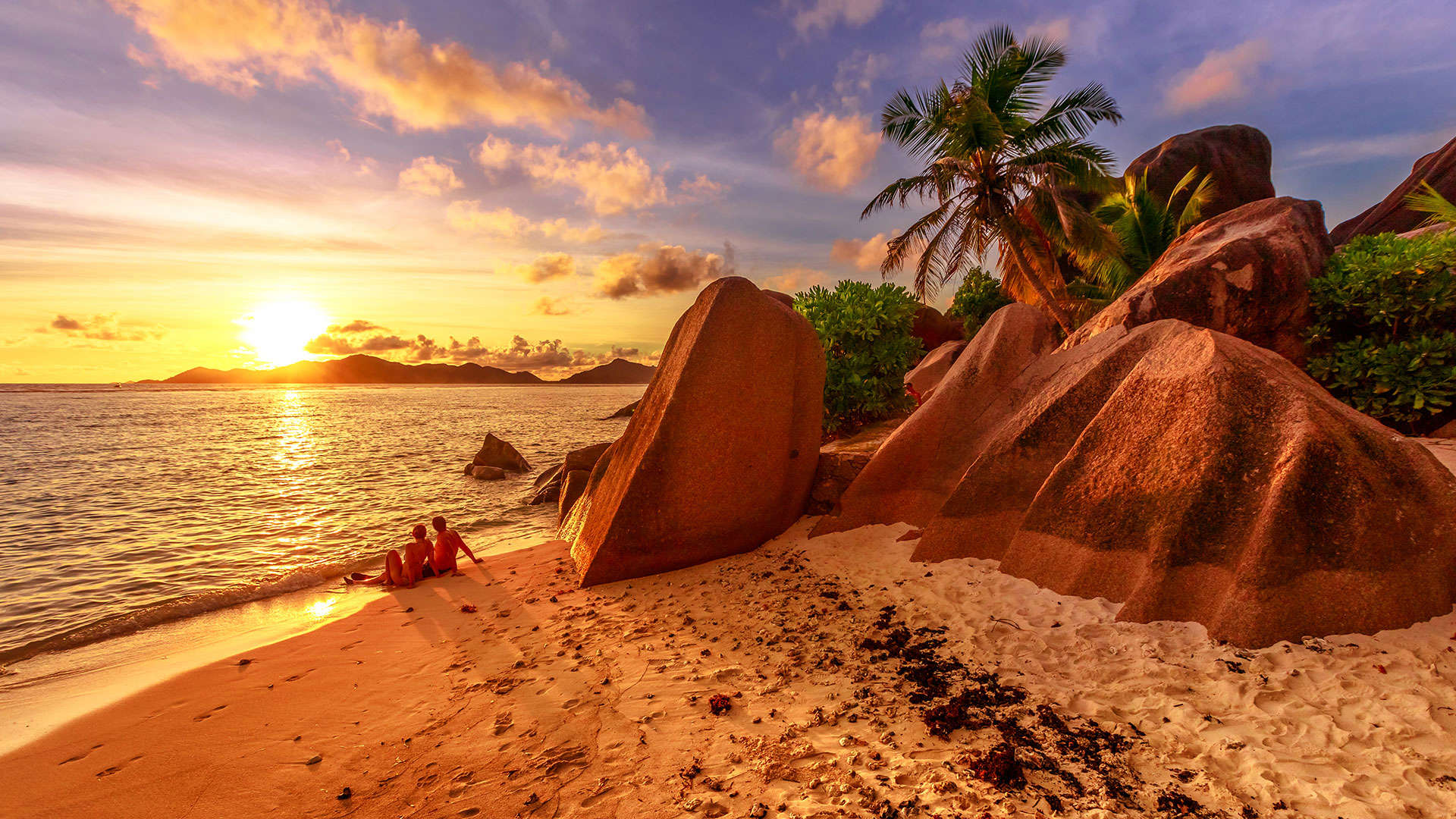 1920X1080 Seychellerne Sunset La Digue