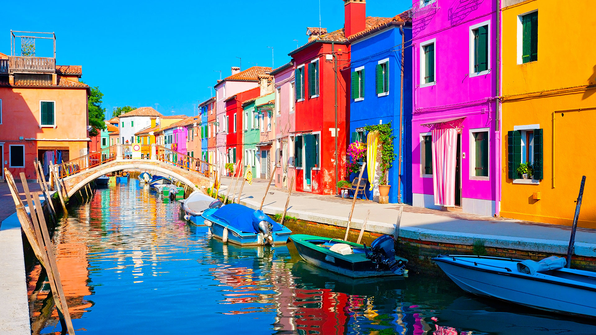 1920X1080 Burano Farverige Huse I Gl Fiskerlandsby