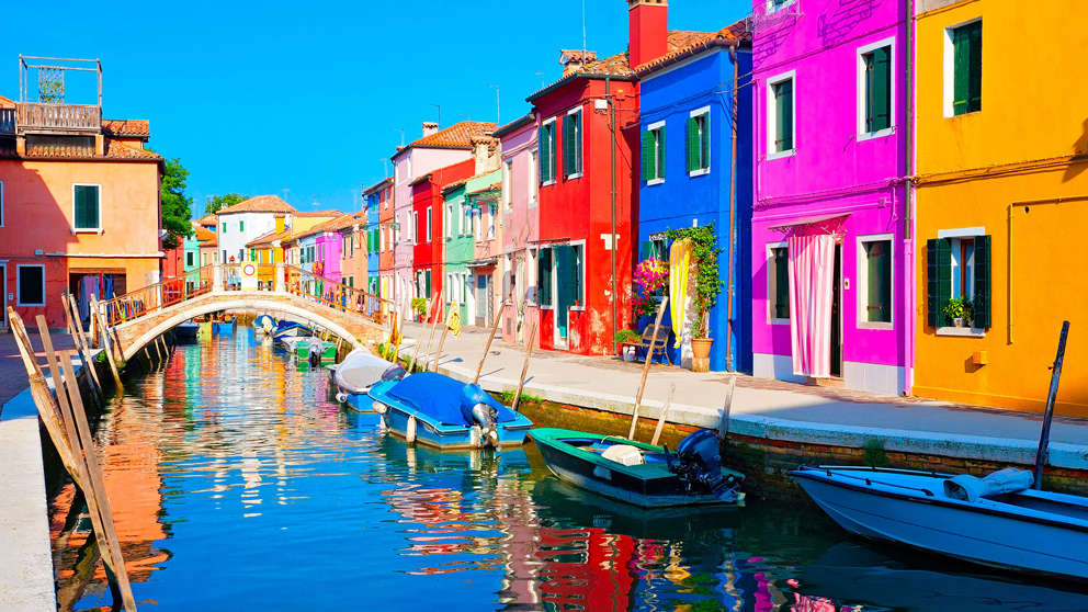 1920X1080 Burano Farverige Huse I Gl Fiskerlandsby