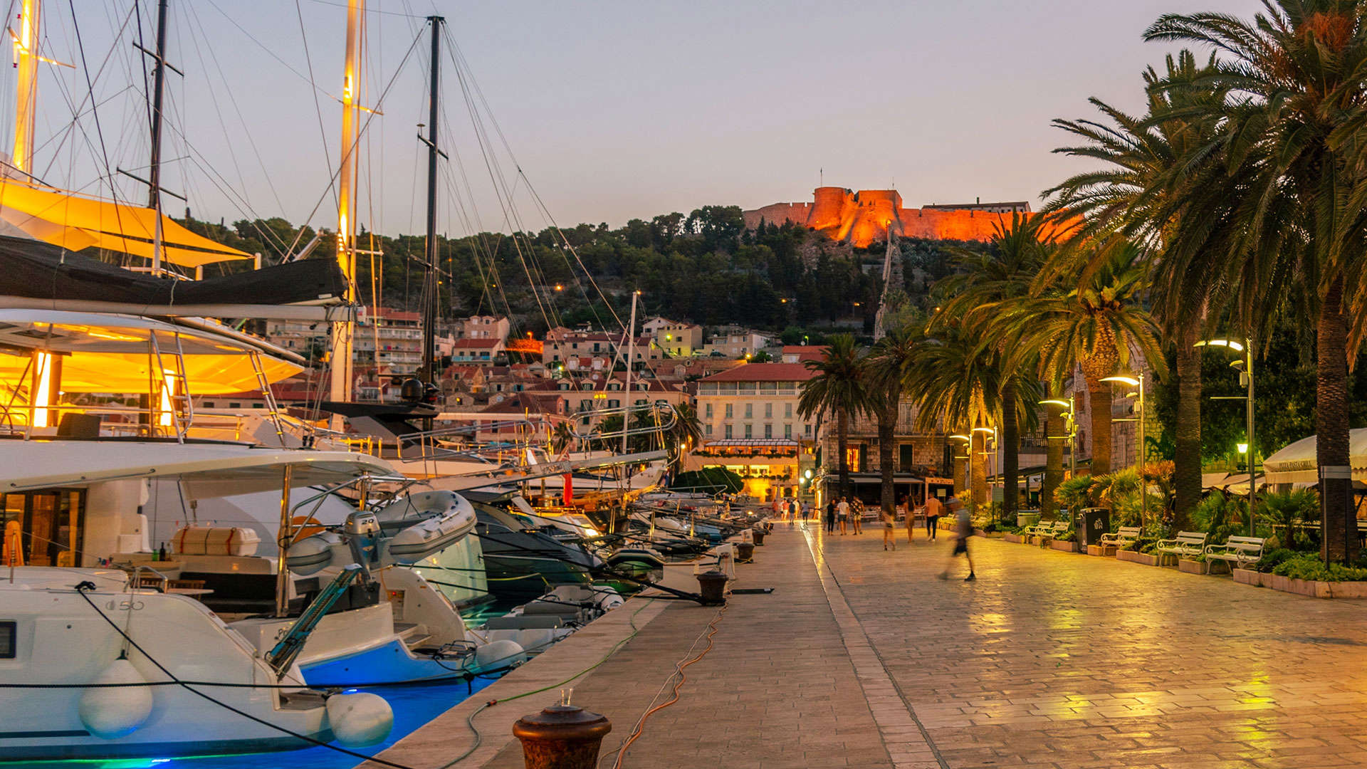 1920X1080 Hvar Marina By Night