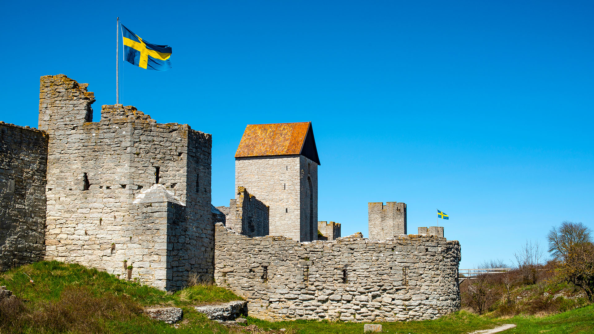 Visby Ruiner Med Flag