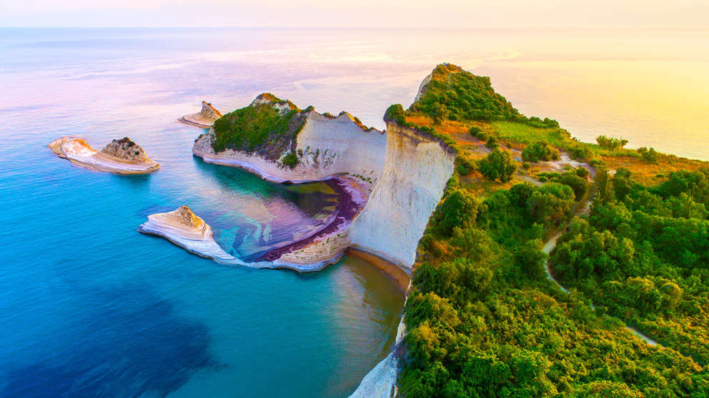 1920X1080 Korfu Cape Drastis Cliffs ved Sidari og Peroulades