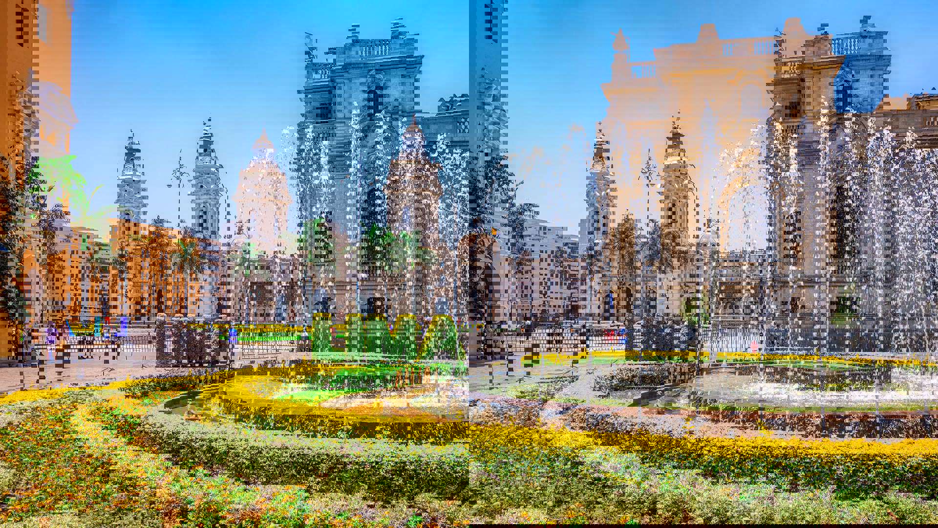 1920X1080 Lima Plaza De Armas Og Katedralen